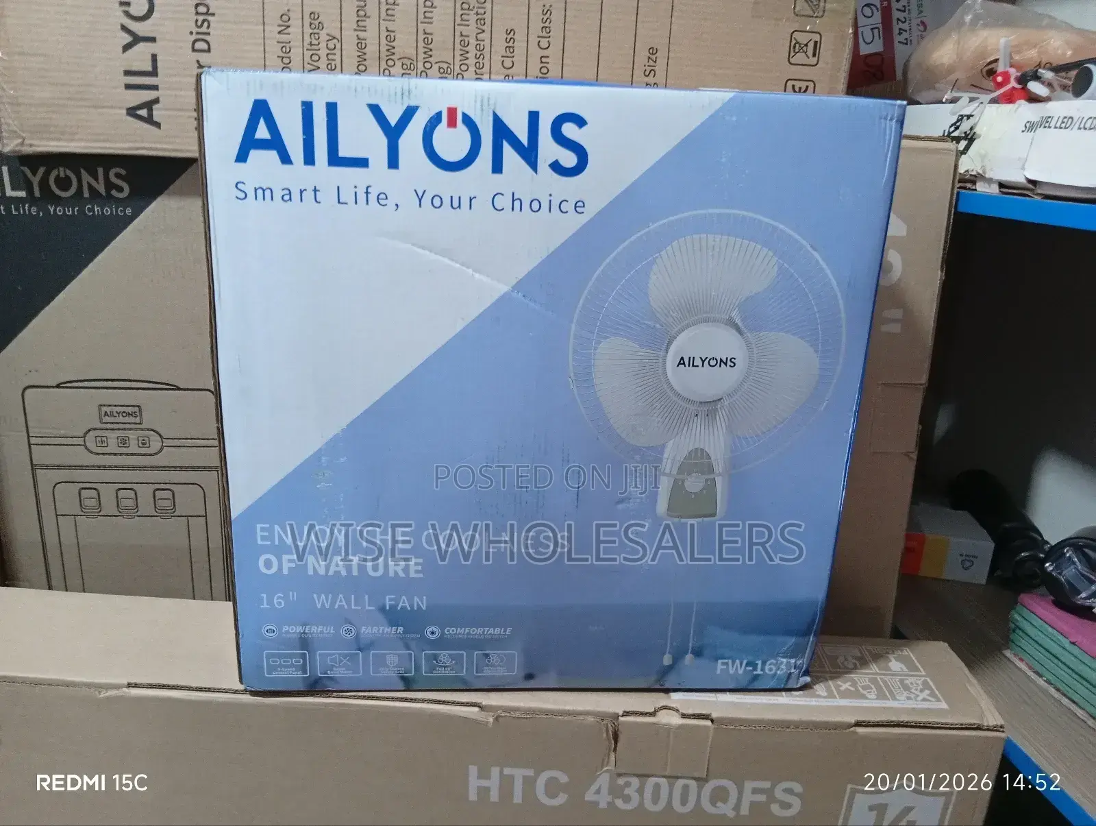 Ailyons 16" Wall Fan (Model Fw-1631).