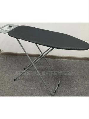 Metallic, Foldable, and Adjustable-Height Ironing Board - thumbnail 2