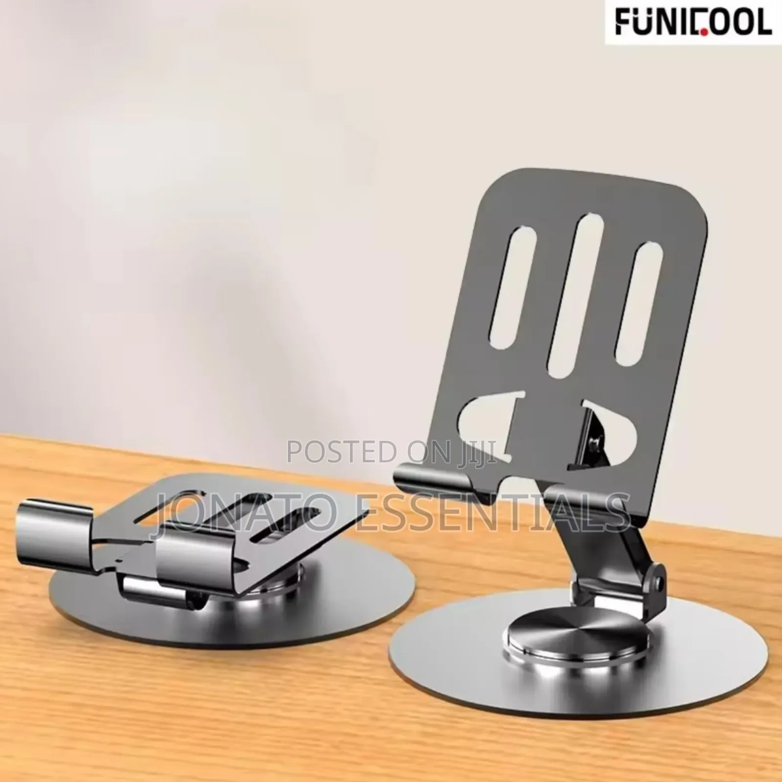 Metal Phone Stand, 360 Rotating Foldable Desktop Holder