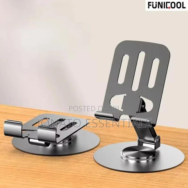 Metal Phone Stand, 360 Rotating Foldable Desktop Holder - thumbnail 2