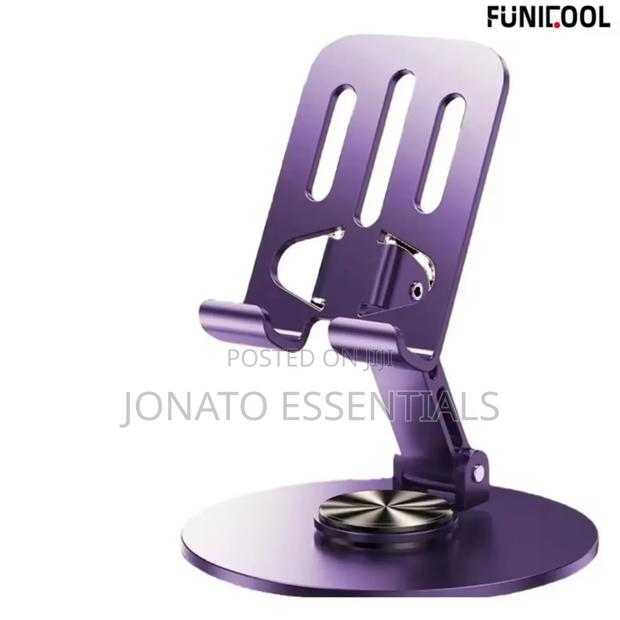 Metal Phone Stand, 360 Rotating Foldable Desktop Holder - thumbnail 3