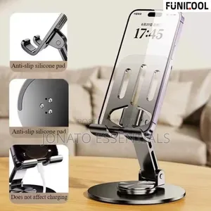 Metal Phone Stand, 360 Rotating Foldable Desktop Holder
