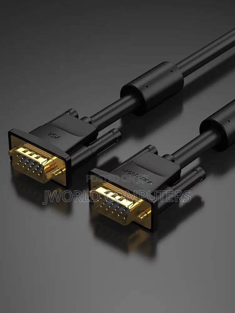 Vention Vga(3+6) Male to Male Cable With Ferrite Cores 8meter Black