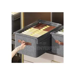 Collapsible Fabric Organizer With a Cover/Storage Basket