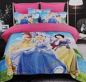 Girls Cartoon Duvet Set 4×6 With Bedsheet Pillowcase -Pt