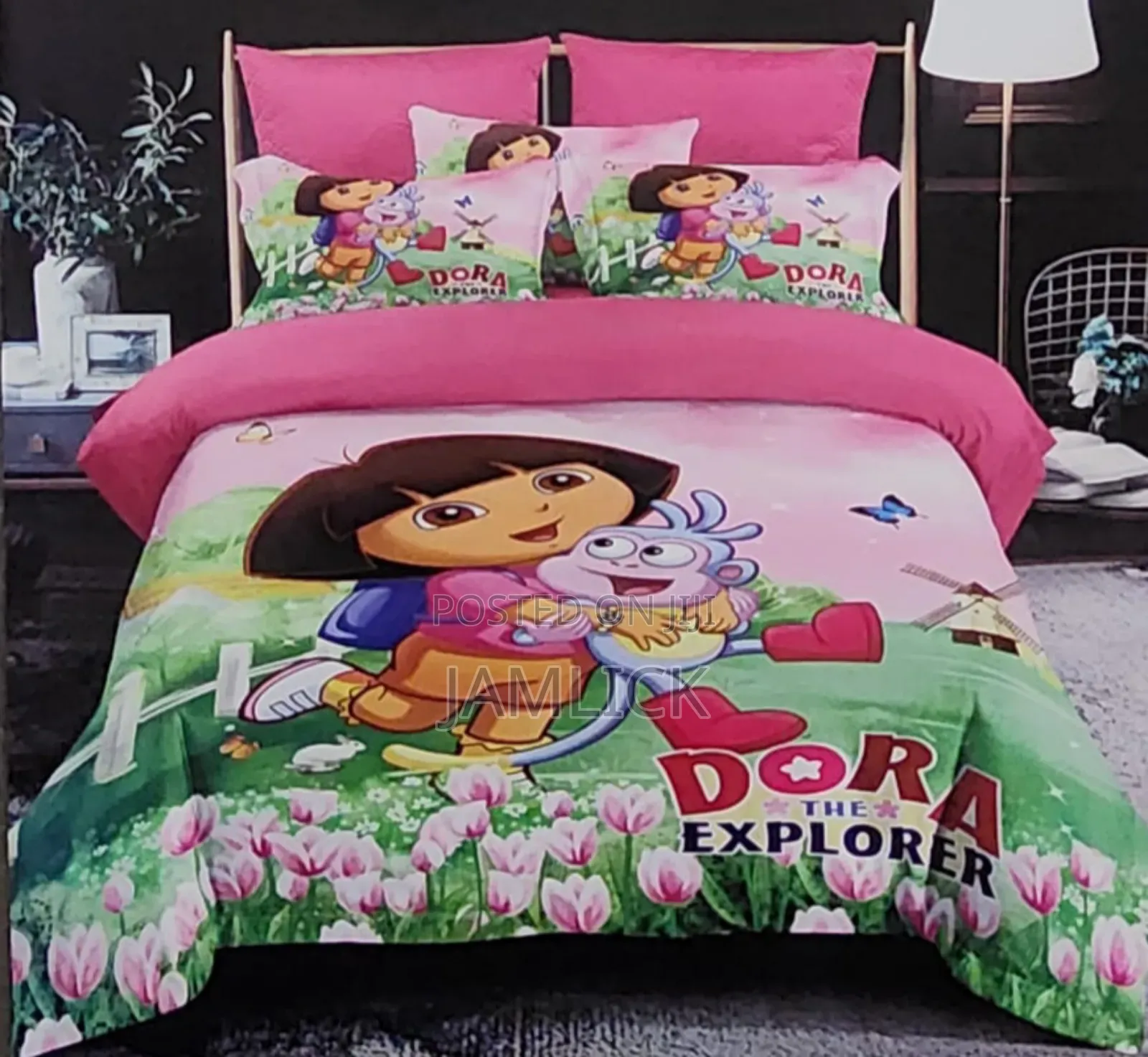 Girls Cartoon Duvet Set 4×6 With Bedsheet Pillowcase -Pt