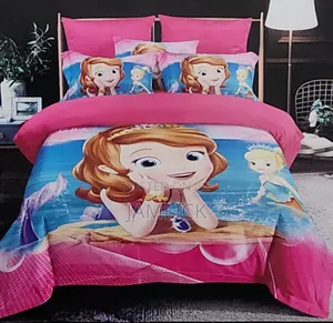 Girls Cartoon Duvet Set 4×6 With Bedsheet Pillowcase -Pt