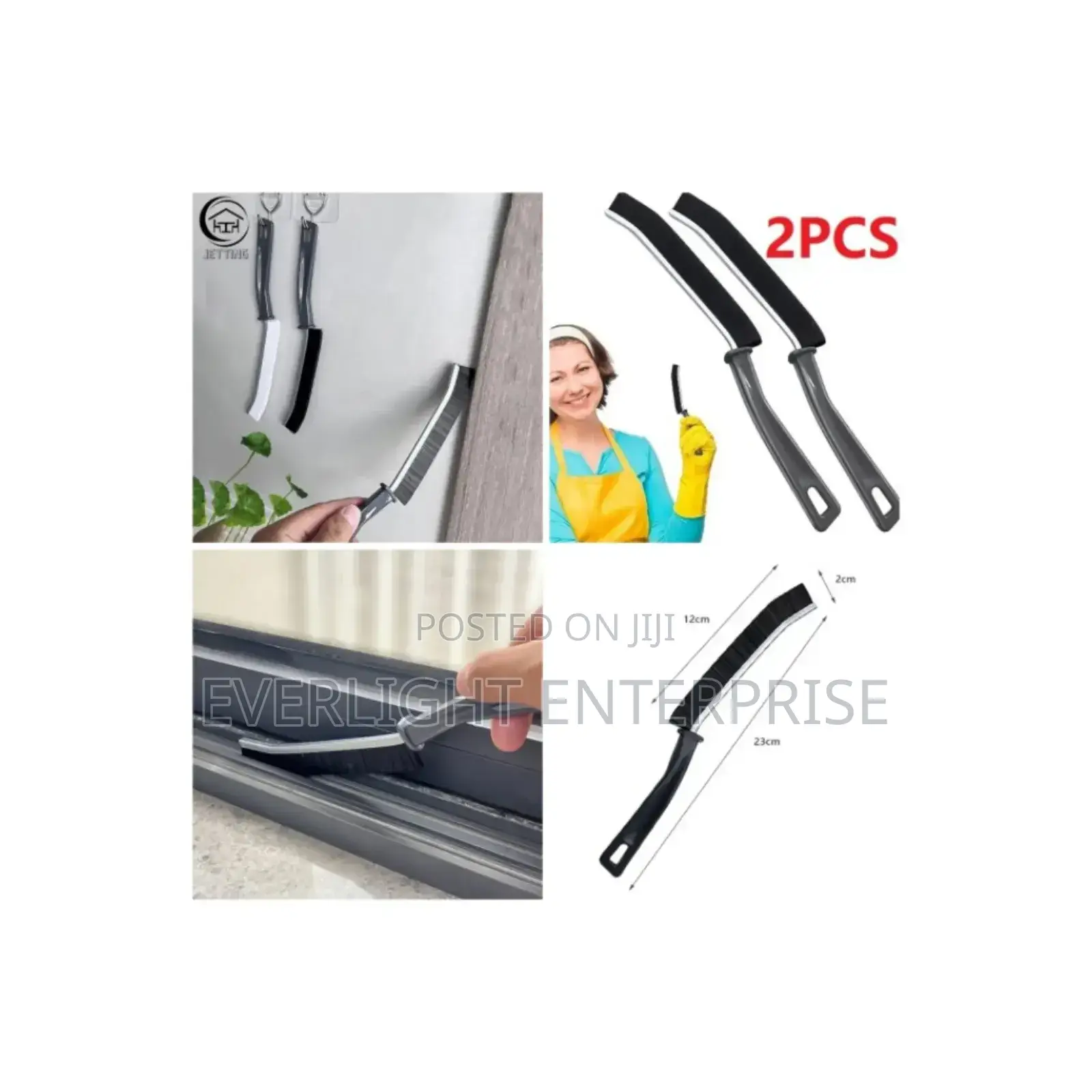 2 Piece Hard Bristled Crevice Brush