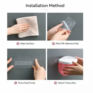 Waterproof Wall Mounted Tissue Box Holder With Storage Shelf