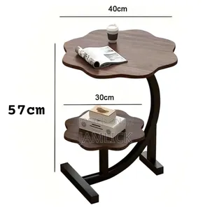 2-Layer Wooden Side Table With Metallic Frame –Pm