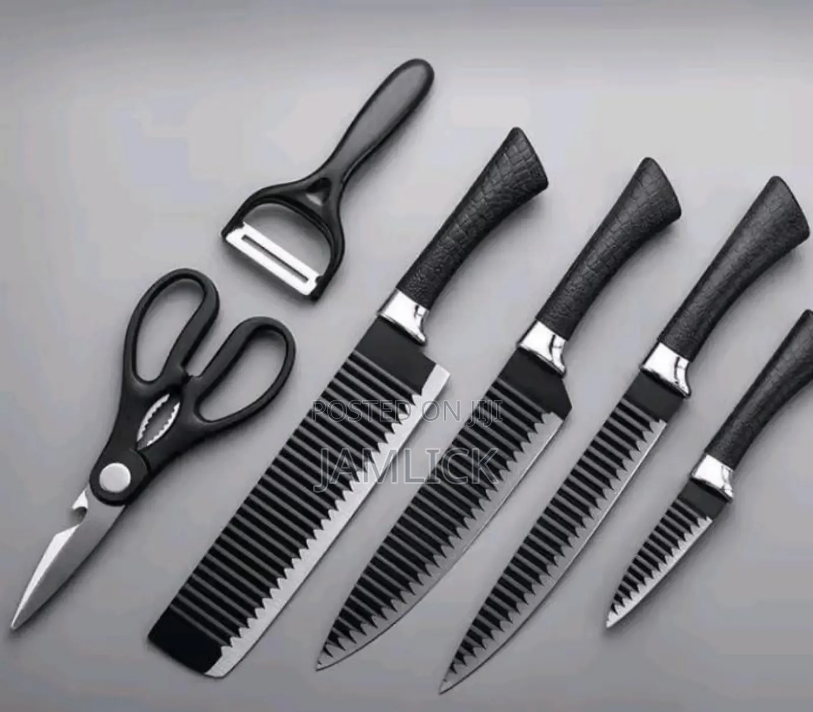 6pcs Zepter Knife Gift Set – Black Non-Stick –Bz