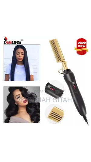 Electric Hot Comb Heat Adjustable for Natural Hair, Wigs