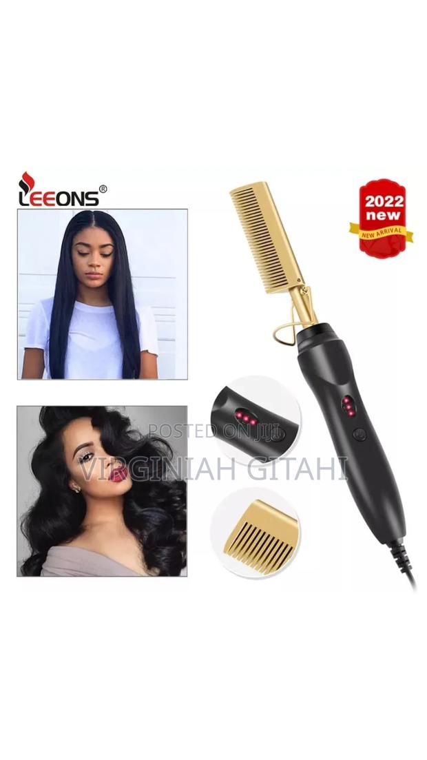Electric Hot Comb Heat Adjustable for Natural Hair, Wigs