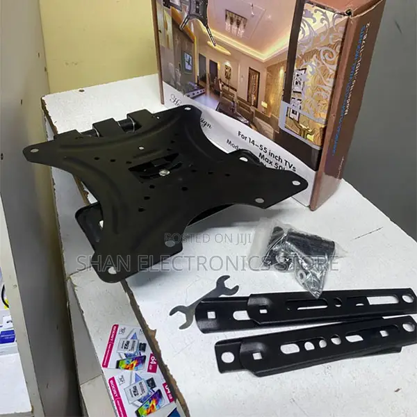 Black Quality Tv Stand 14′′-55′′ Steel Material Fixed – Swivel Solid