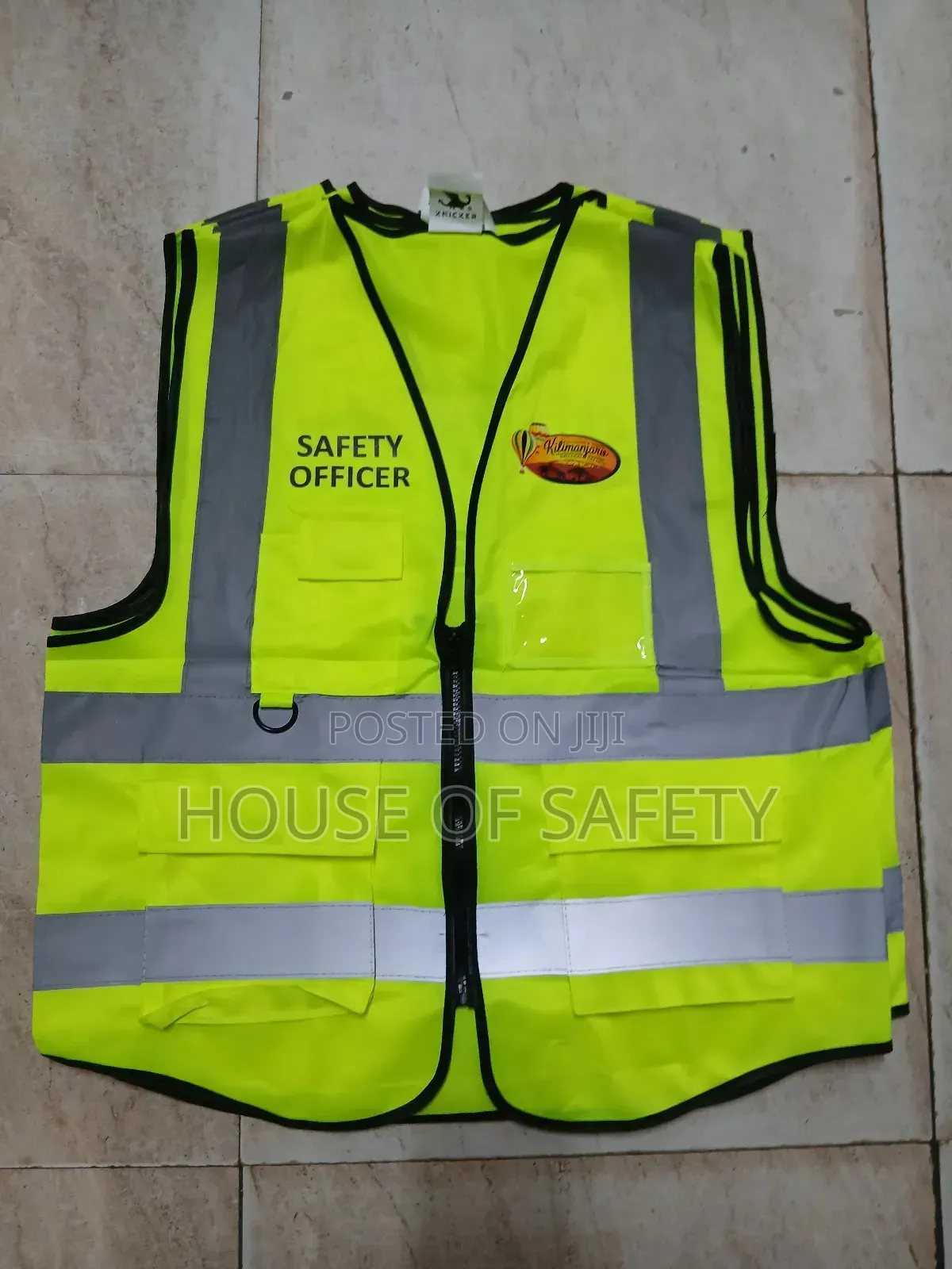 Black Piped Body Luminous Green Vest