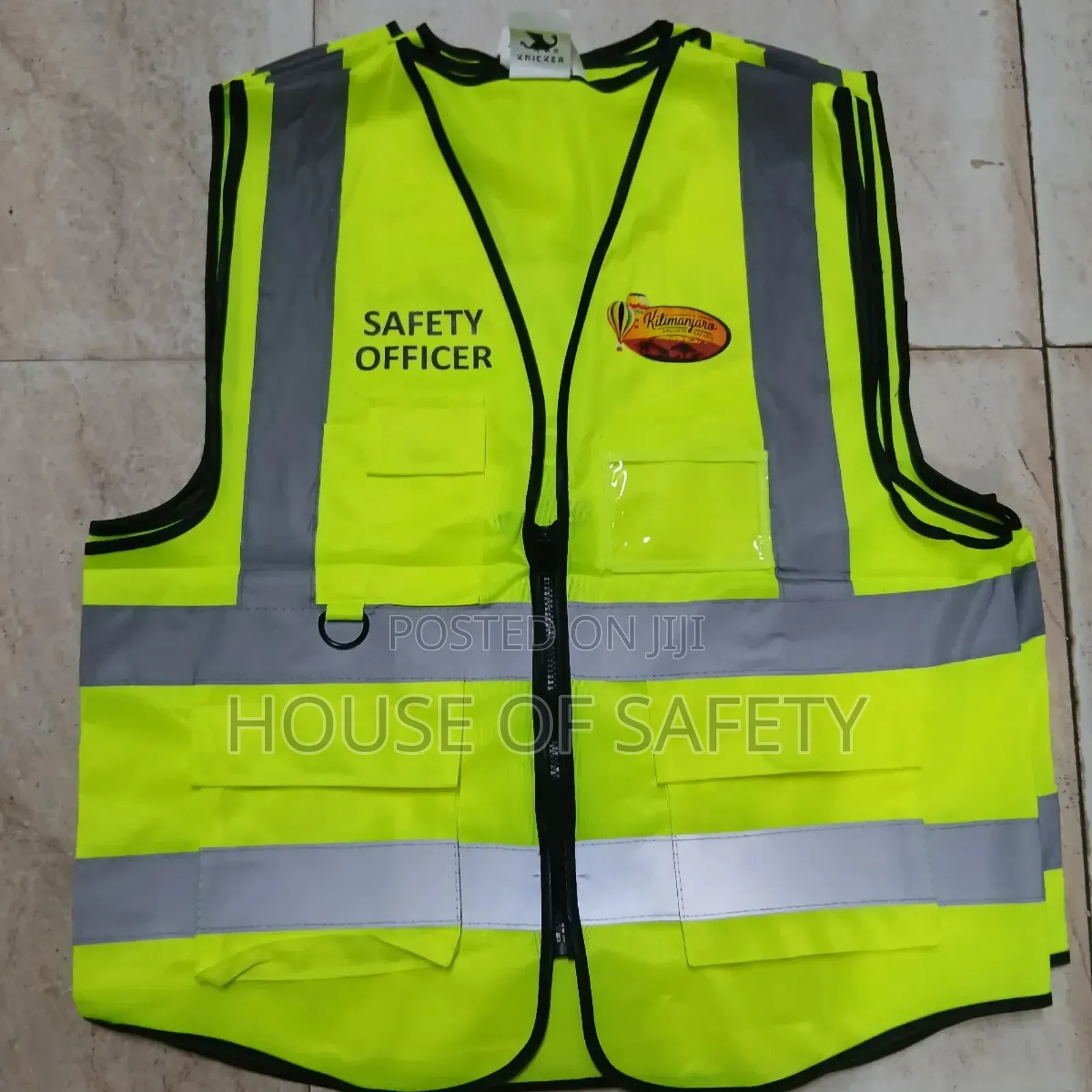 Black Piped Body Luminous Green Vest