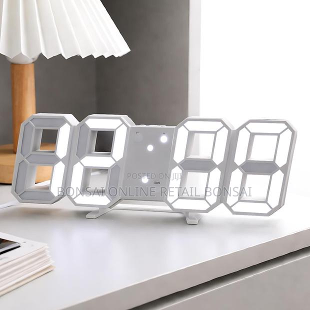 3d Led Digital Wall Clock With Alarm Temperature Display