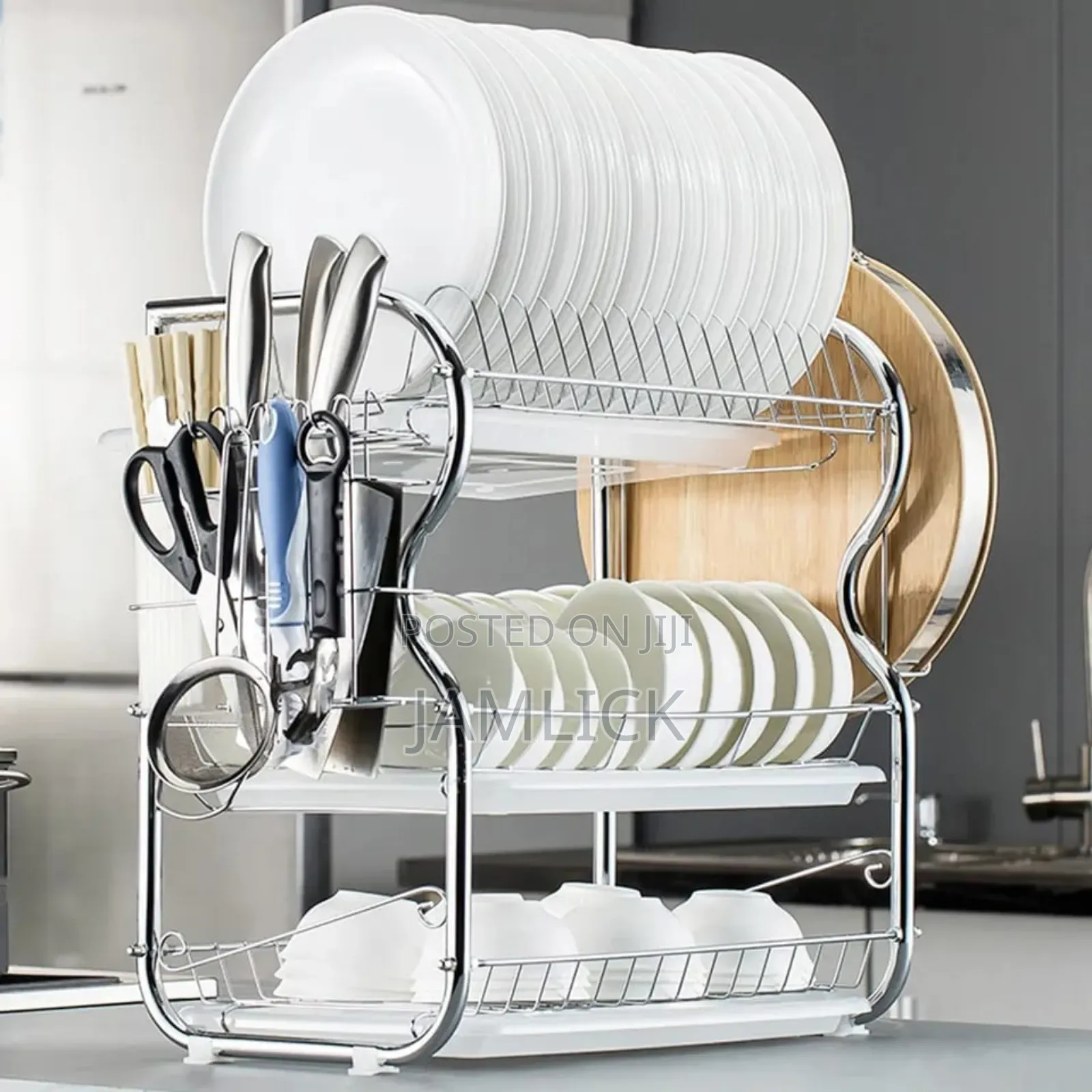 3-Layer Stainless Steel Dish Rack –Jf