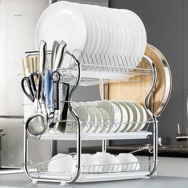 3-Layer Stainless Steel Dish Rack –Jf - main view