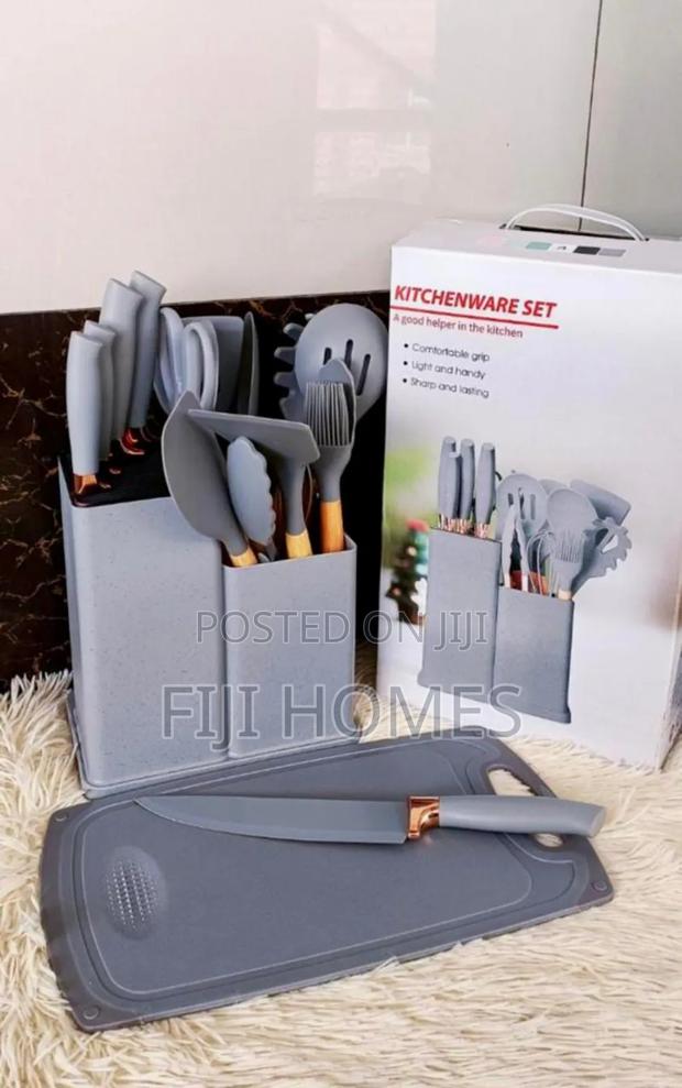 19-Piece Executive Silicone Kitchen Utensil Set – Grey - thumbnail 3