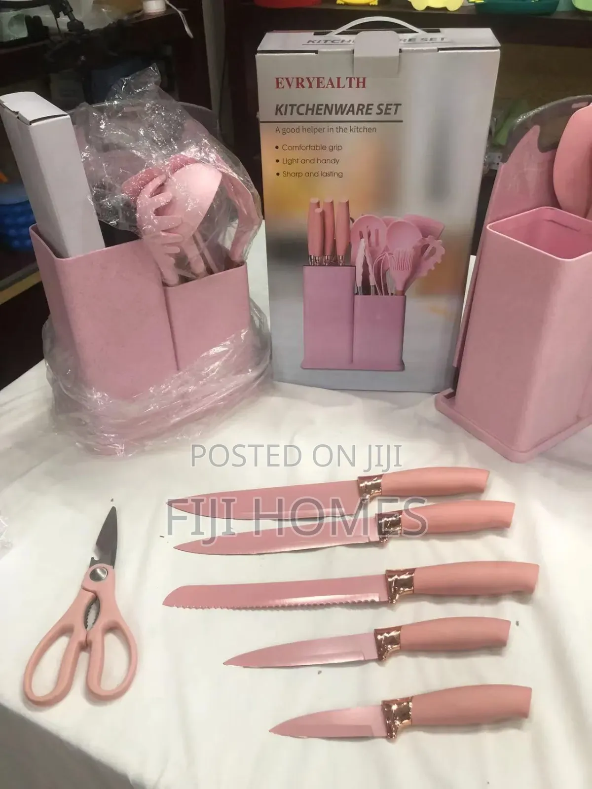 19-Piece Executive Silicone Kitchen Utensil Set – Pink