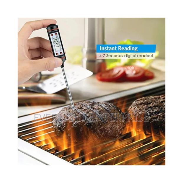 Digital Food Thermometer Battery Operated With Led Display