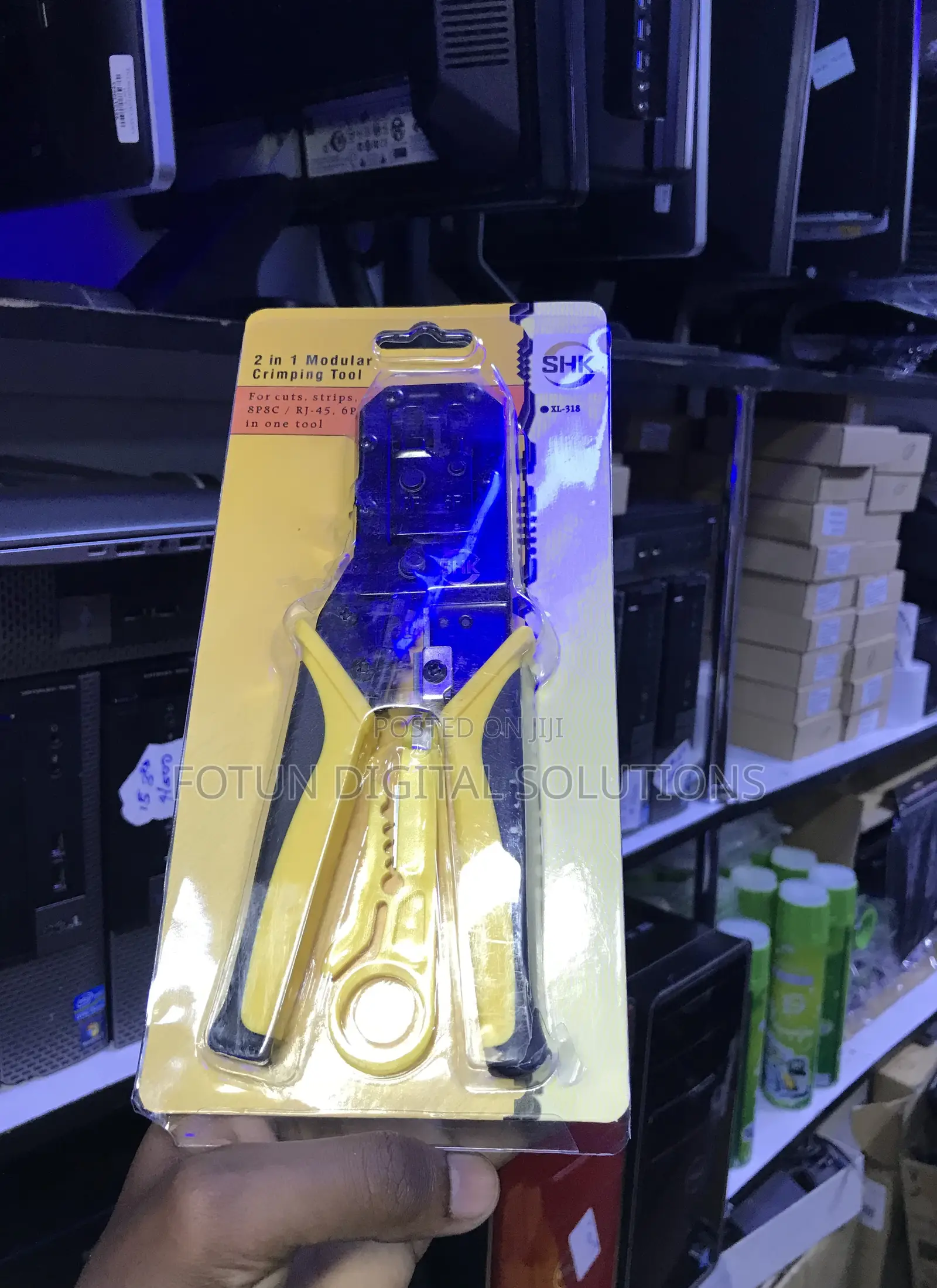 2-in-1 Modular Crimper Kit - Tool, 50 Connectors, Tester Case