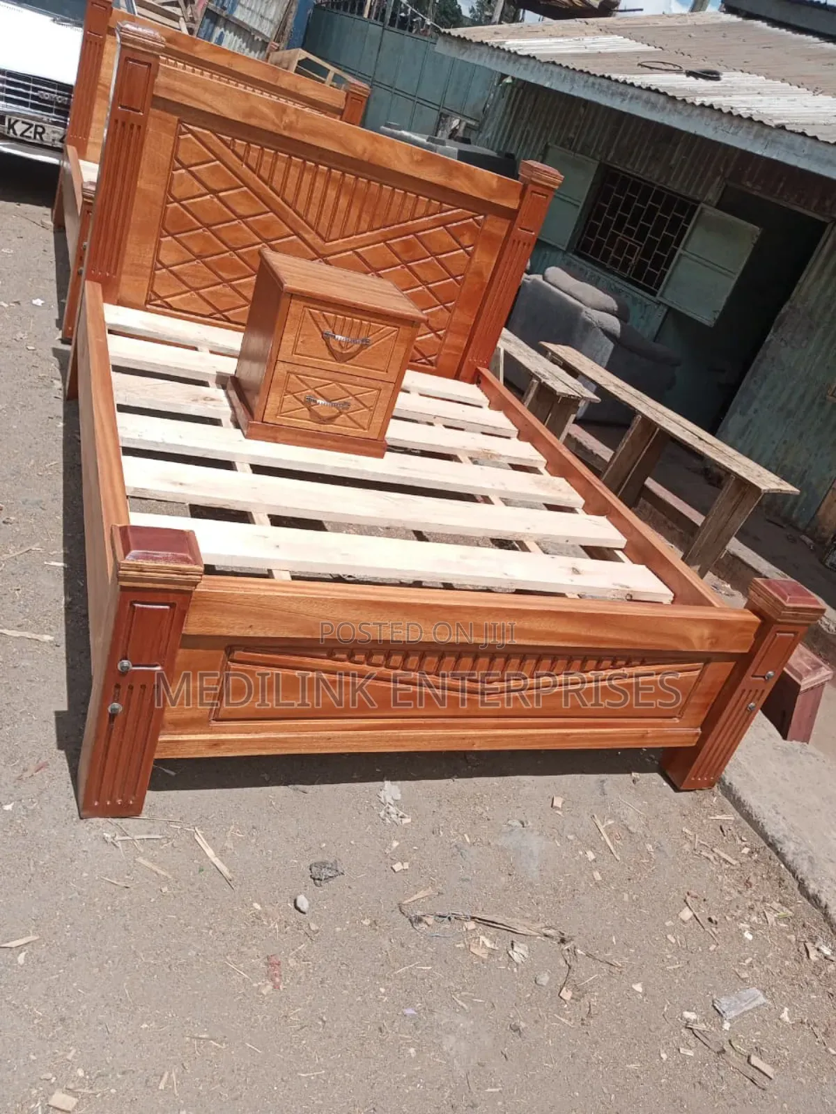 French Mahogany Queen Size Bed 5*6