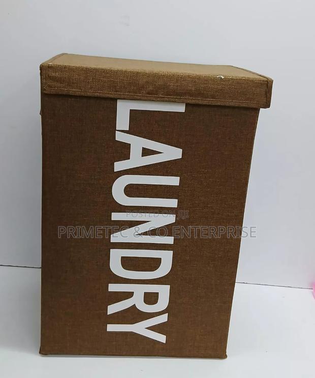 Foldable Laundry Basket With Lid - thumbnail 2
