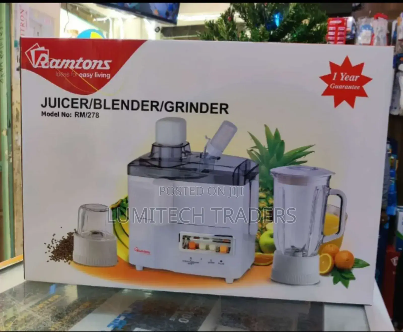 Ramtons 3in1 Juicer, Blender and Grinder Rm278