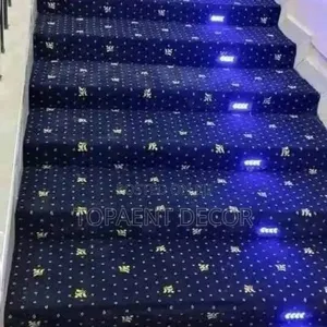 Blue Flowered Office Staircase 12mm Thick Presidential Wall To Wall