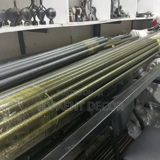Black,Antic Gold, Silver Powder Coated Curtain Rods With Accessories