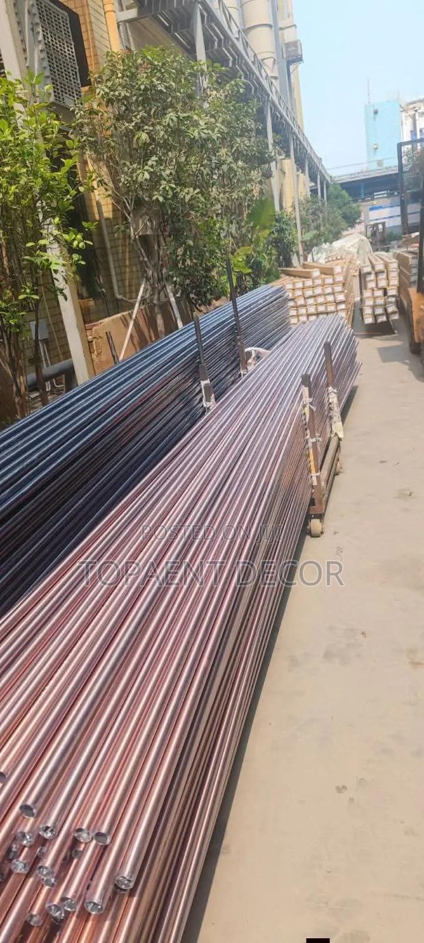 Black And Brown Smooth Glide Powder Coated Curtain Rods - main view