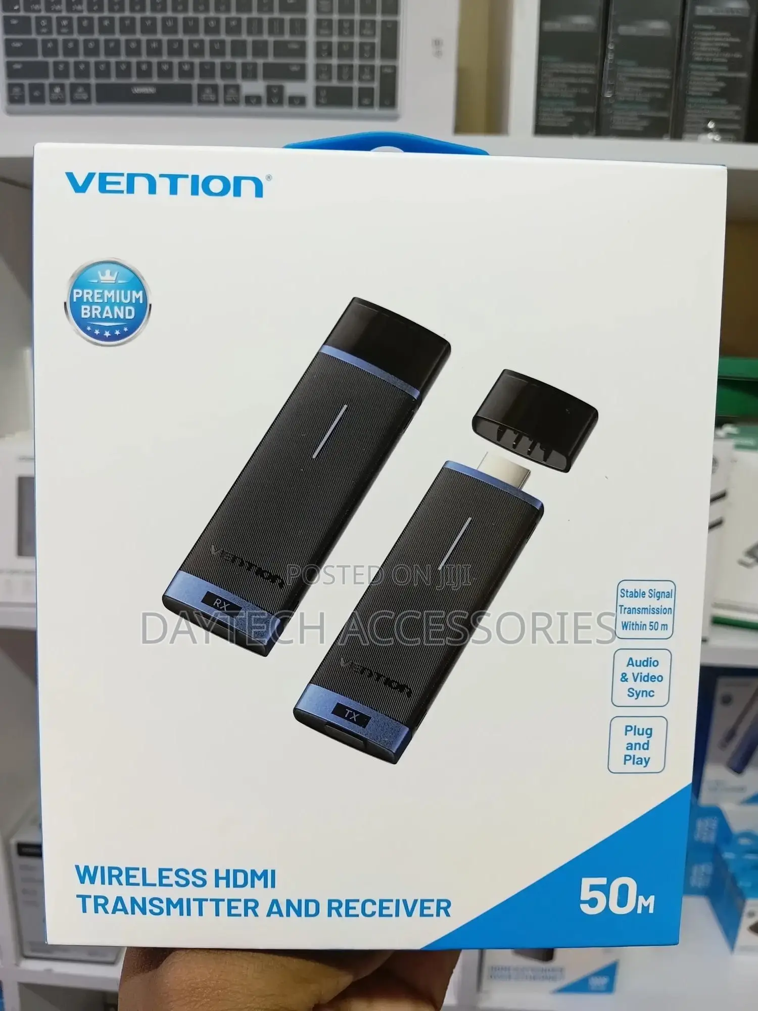 Vention 50m Wireless Hdmi Transmitter and Receiver Black