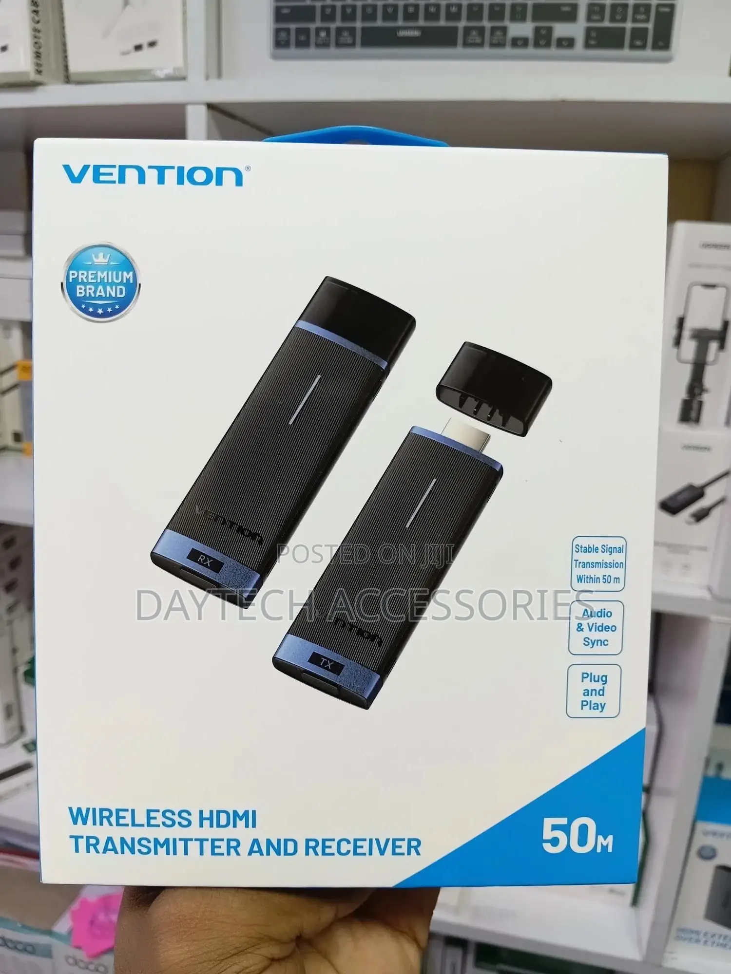 Vention 50m Wireless Hdmi Transmitter and Receiver Black