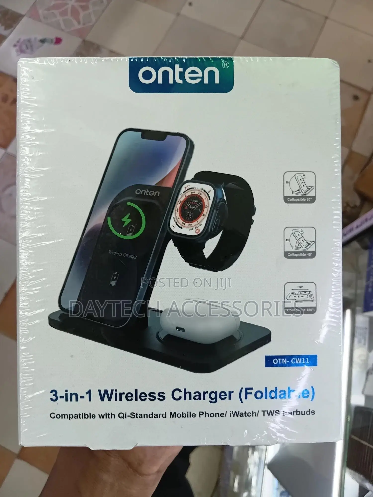 This Is an Onten 3-in-1 Foldable Wireless Charger (Model: Otn-Cw11)