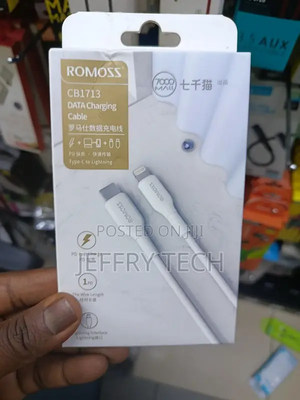 Romoss Cable Usb-C to Lightning, 27w Pd, 480mbps, 1m