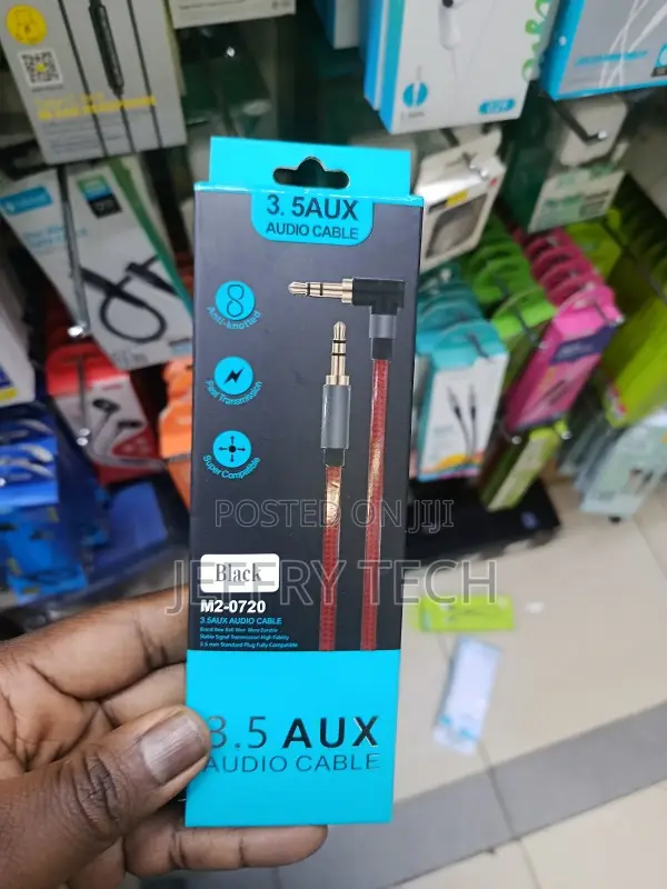 3.5mm Audio Cable With 90° Right Angle | Durable Metal Spring Design |