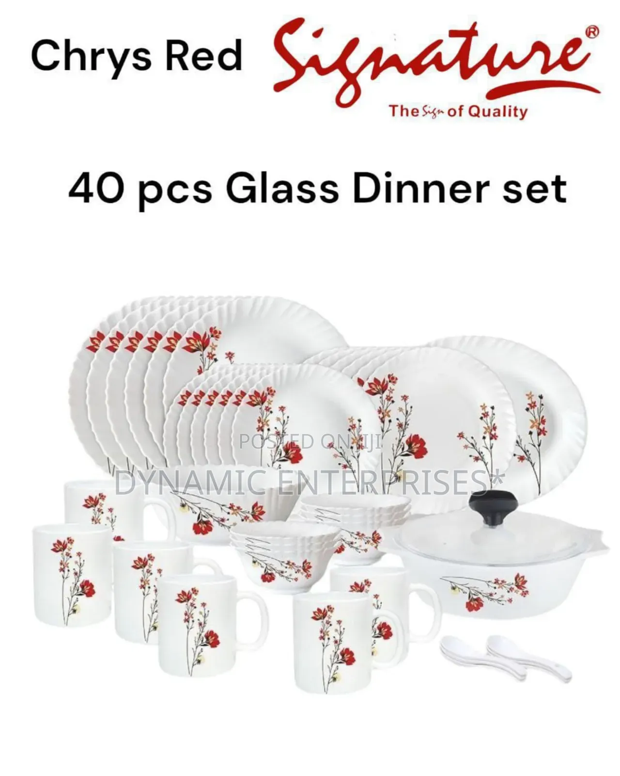 40 PCS Signature Glass Dinner Set