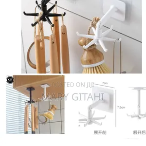*Multifunction Shelf 6 Rotating Hooks Organizer
