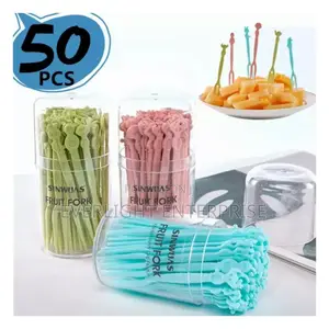 50 Pc Plastic Reusable Fork Stick
