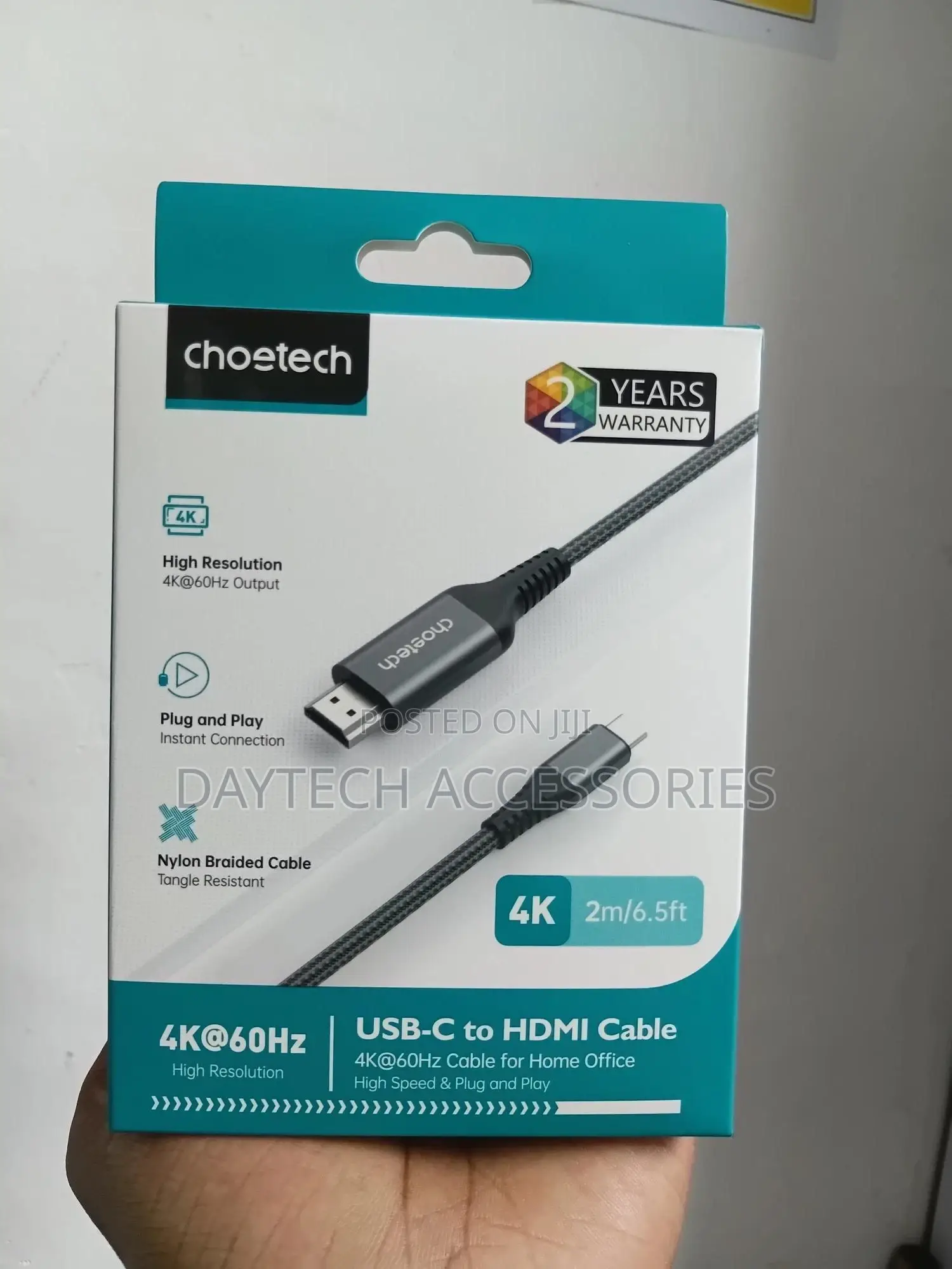 Choetech Usb C to Hdmi Cable( at 60hz) 6.5ft/2m