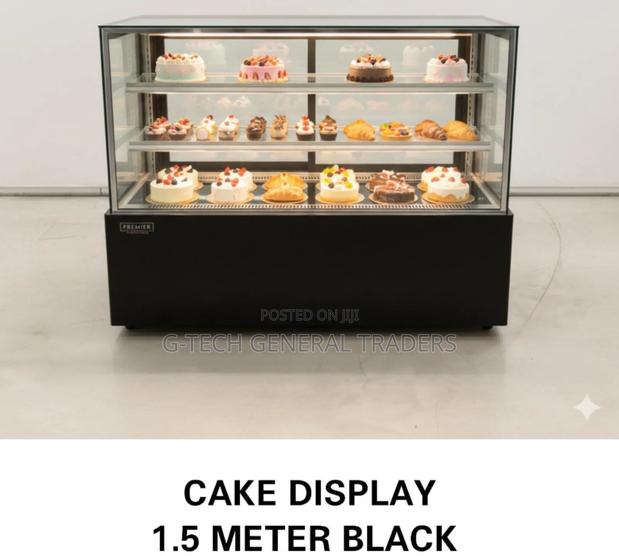 Premier Commercial Cake Display Chiller – 1.5 Meter Black - main view