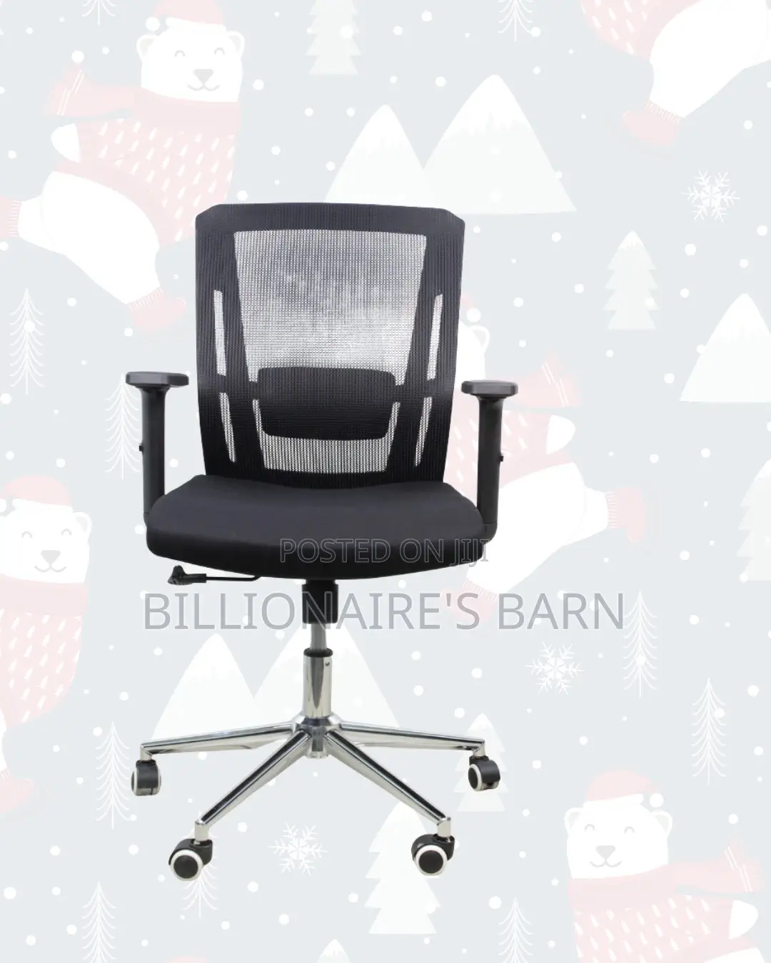 Mid-Back Chair Chrome Base • Smooth Movement, Strong Chrome Base