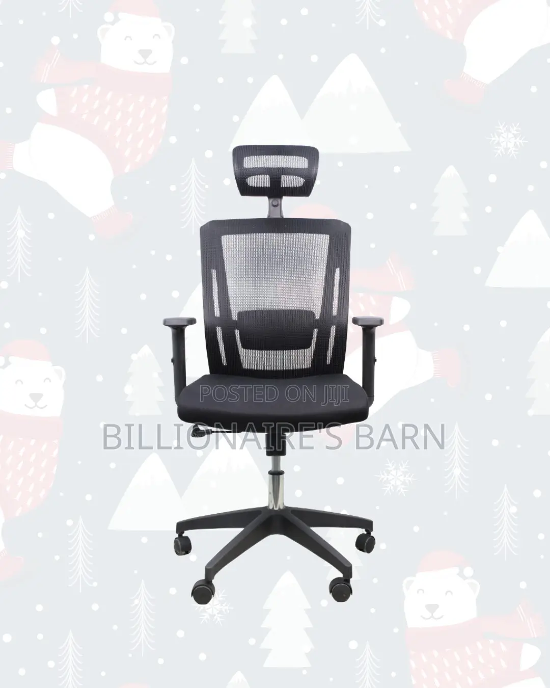 Black Office Chair • All-Day Comfort, Nylon Base Stability