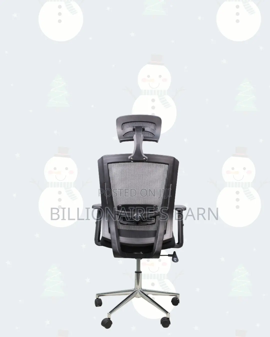 Black Ergonomic Work Chair — Posture Support, Chrome Base Stability