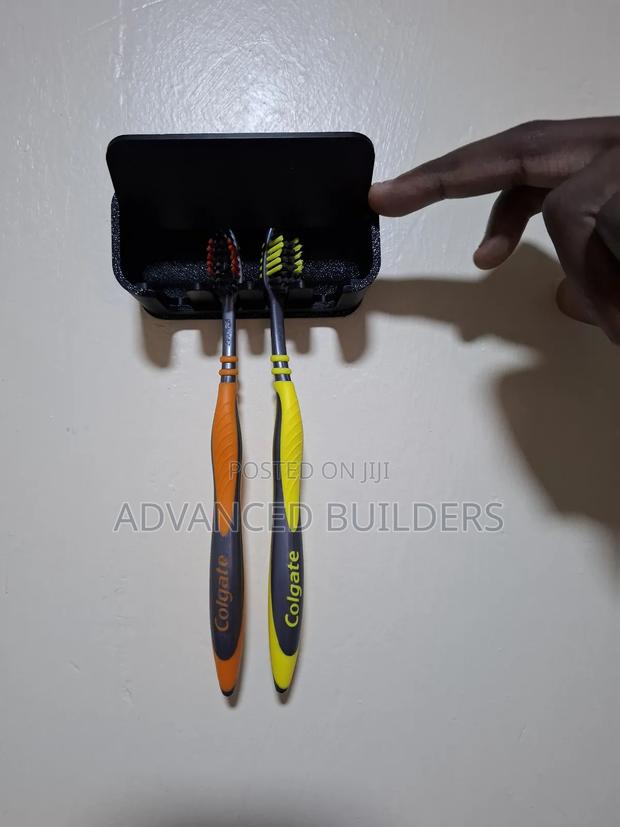 Black Wall Mounted Toothbrush Holder - thumbnail 3