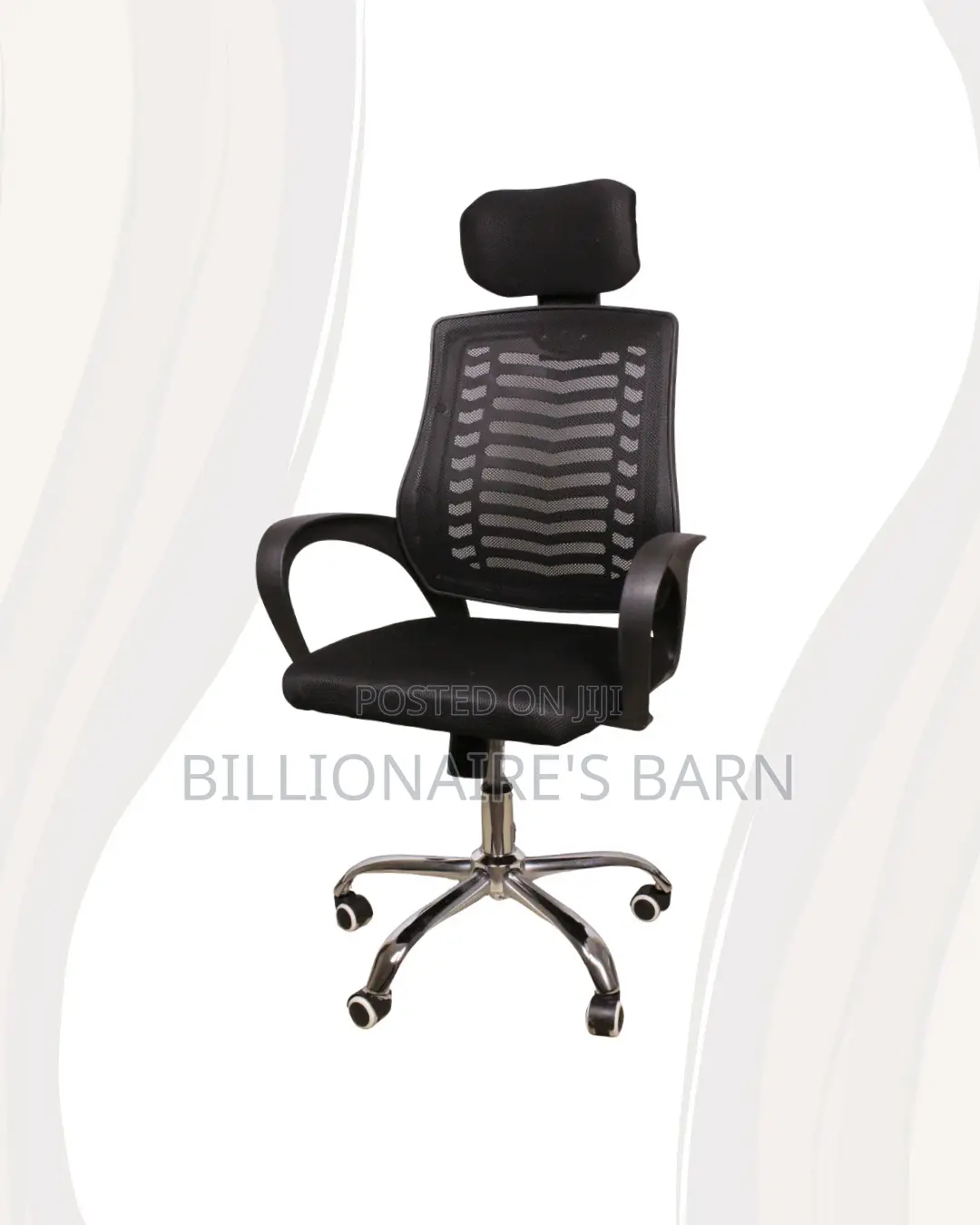 Secretarial Mesh Chair • Smooth Movement, Lumbar Support Built-In