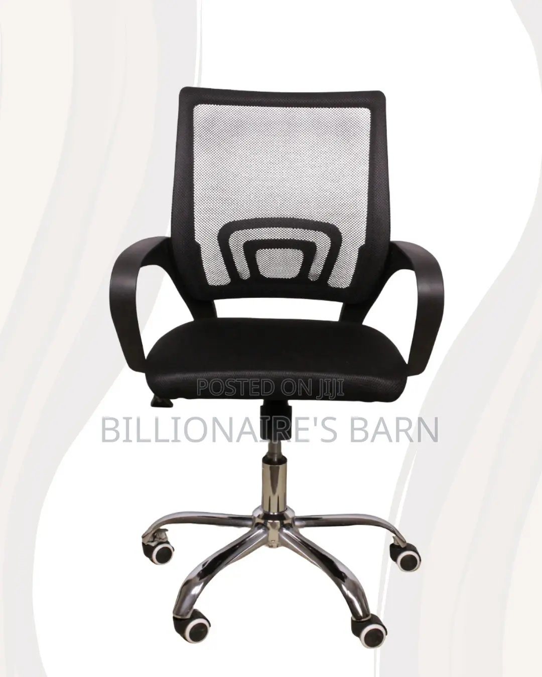 Secretarial Work Chair With Mesh Back — Clean Look, Cool Mesh Backrest