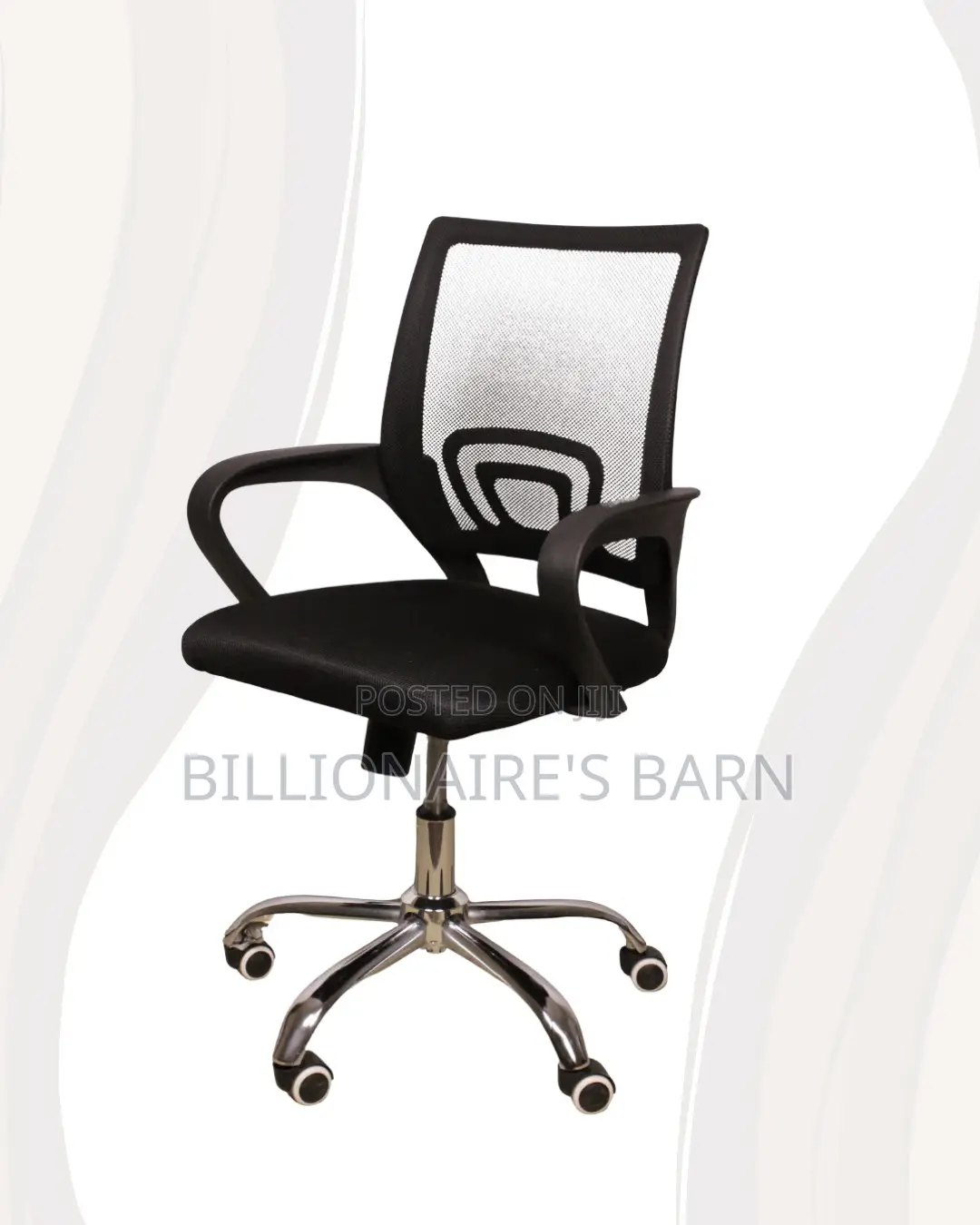Secretarial Work Chair With Mesh Back — Clean Look, Cool Mesh Backrest